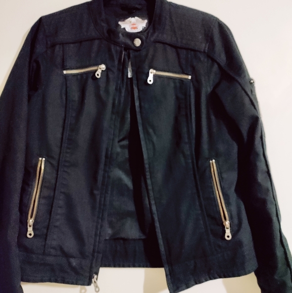Harley Davidson Fully Lined Zip Up Denim Jacket Size XS - Picture 3 of 8